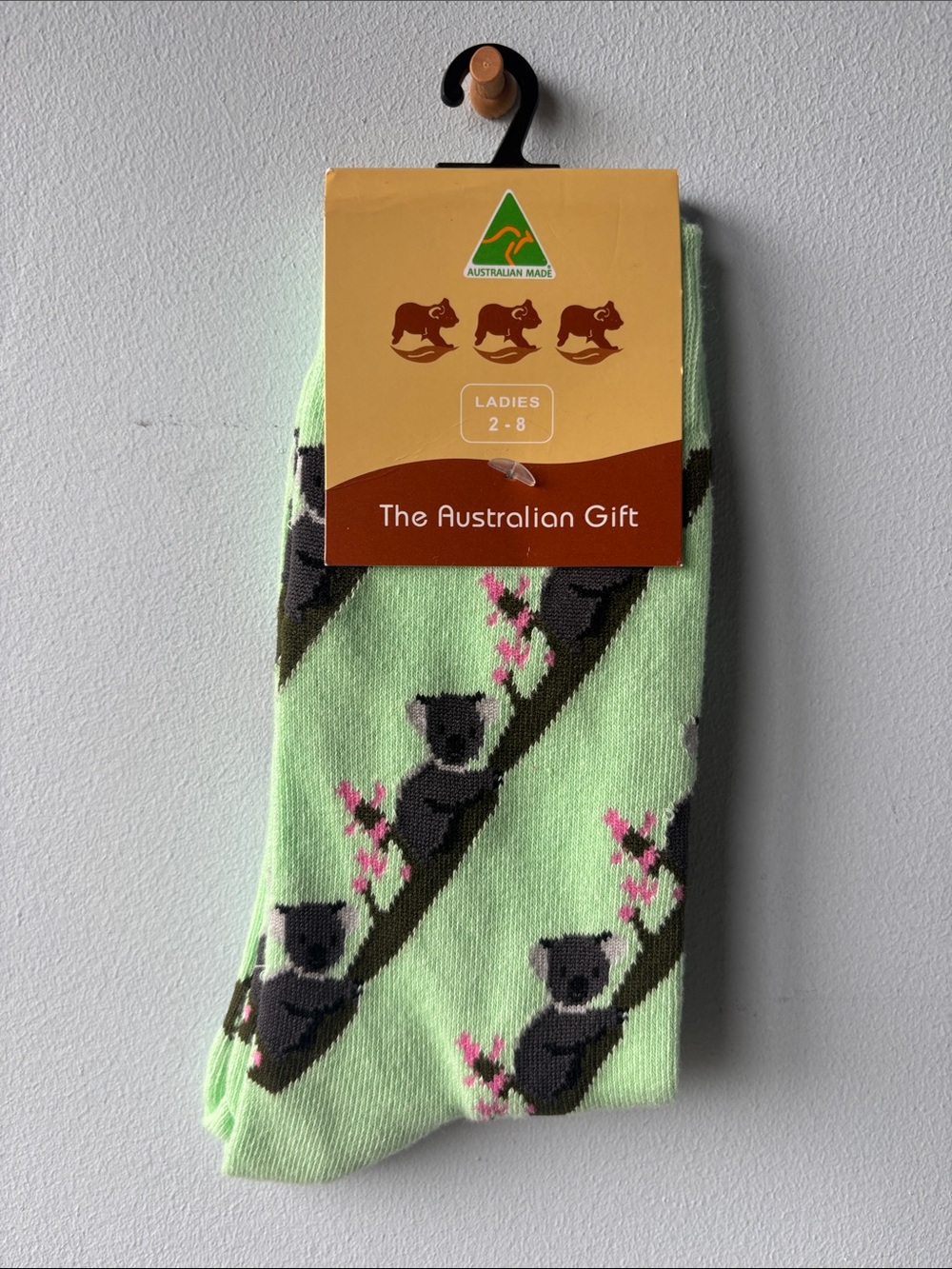 Green Koala Socks, M, NWT